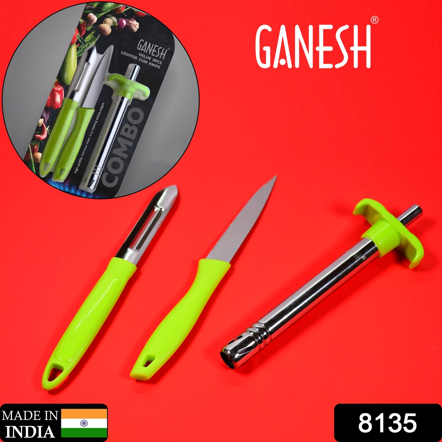 8135_ganesh_3pc_lighter_knife DeoDap 8135_ganesh_3pc_lighter_knife DeoDap